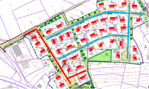 Bild vergr&ouml;&szlig;ern: Straßenplan des Baugebietes "Am Weihergarten"
