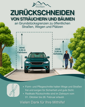 Bild vergr&ouml;&szlig;ern: hilfreiche Grafik zum Zurückschneiden von Sträuchern und Bäumen an Grundstücksgrenzen und zu öffentlichen Straßen, Wegen und Plätzen